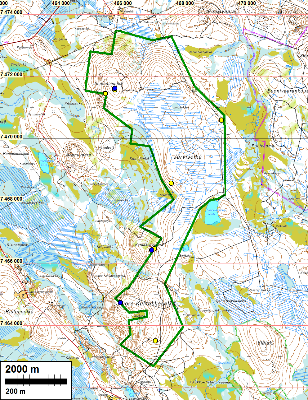 4 Yleiskartta Kivirakennelmat (rajamerkit ja