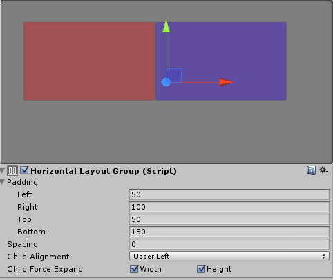 KUVA 1. Horizontal Layout Group Grid Layout Group Grid Layout Group asettaa lapsikomponentit ruudukkoon.