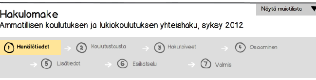Hakija ja hakulomake Haku lähtee liikkeelle joko tiedon hausta tai suoraan hakulomakkeen täyttämisestä Hakulomakkeella: henkilötiedot, koulutustausta, hakukohteet, osaamisen tarkentaminen/arvosanat,