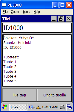 syötetään ohjelmaan.