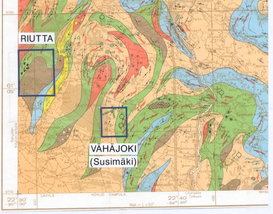 erillään vanhasta rautamalmikentästä. Rautamalmikentän leveimmän anomalian poikki kairatulla profiililla (R306307) lävistettiin kaksi noin 20 metristä ilmeniittigabrokerrosta.