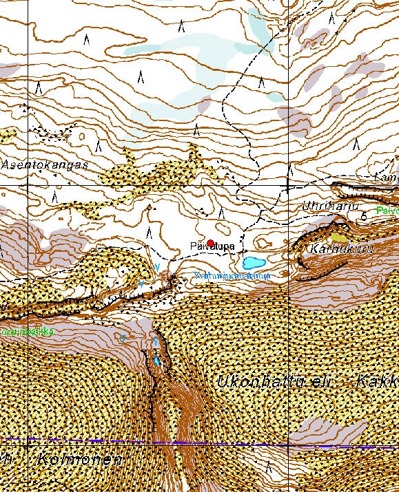 Kartta 24. Karhunjuomalampi Myyräkämppä.