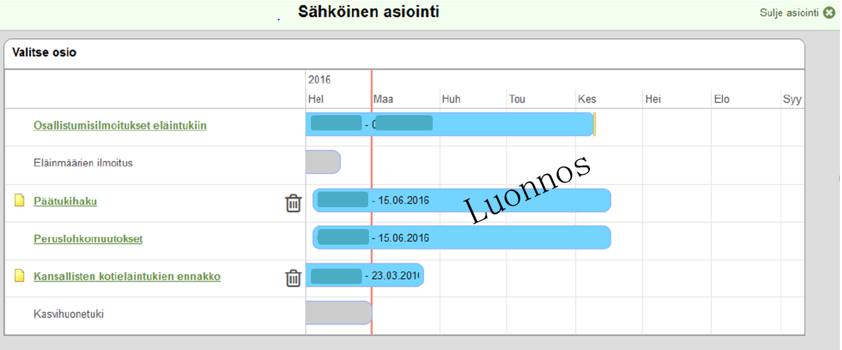 Sähköinen asiointi 2016 SYKSY Ympäristökorvauksen syysilmoitus (lokakuussa?