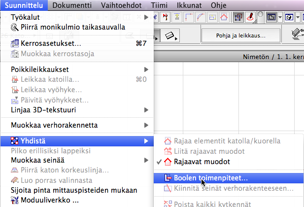 KO. - 11 4. Laita kattotyökalu päälle ja valitse piirtotavaksi aumakatto. Hujauta lopuksi taikasauvalla seinien reunalle, ja talon ulkokuori on valmis!