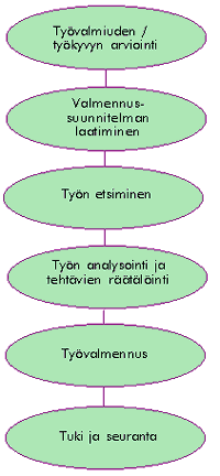 Tuetun työllistymisen perusprosessissa (kuvio 2.
