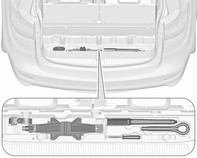 246 Auton hoito Auton työkalut Työkalut Joitakin työkaluja, hinaussilmukka ja (vain varapyörällä varustetut autot) auton nostovarusteet sijaitsevat takasäilytystilassa tavaratilan lattiassa.