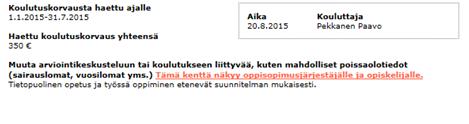 Ohje työpaikkaohjaajalle 4 (9) Vahvistus-sivulla voit tarkistaa vielä tekemäsi kirjaukset ja hyväksyä ne Tallenna-painikkeella tai tarvittaessa muuttaa tietoja Korjaa-painikkeella, jolloin pääset