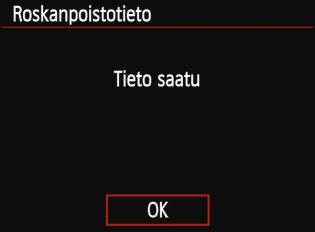 3 Roskanpoistotiedon lisääminenn 3 Kuvaa yksivärinen valkoinen kohde. Täytä etsin 20 30 cm:n etäisyydellä kuviottomalla, yksivärisellä valkoisella esineellä ja ota kuva.