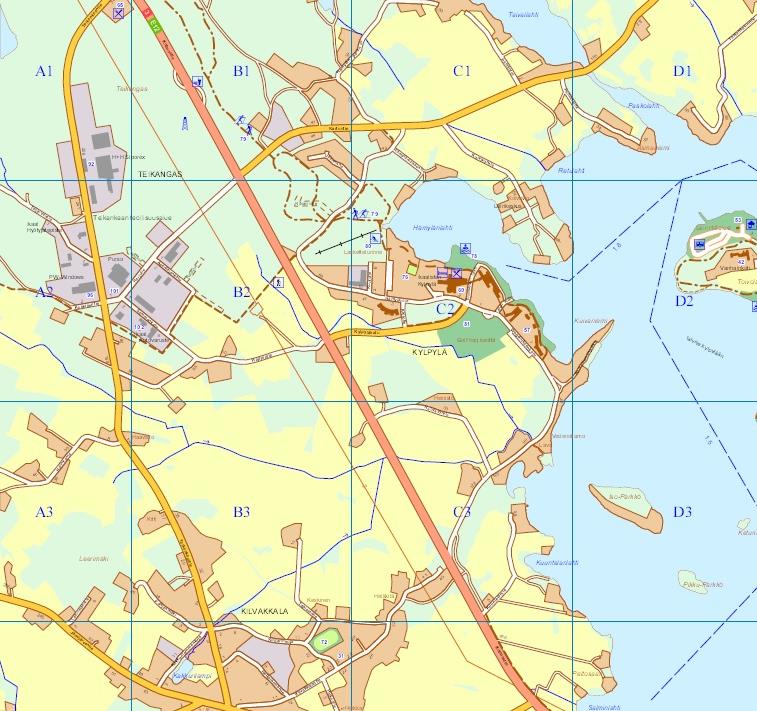 1. SUUNNITTELUALUE Suunnittelualue sijaitsee Valtatie 3:n varrella, Kylpyläkadun liittymäalueella. Kaavamuutosalue käsittää suunnitellun eritasoliittymän alueen sekä sen lähiympäristöä.
