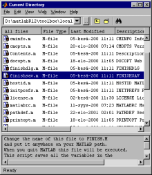 MATLAB 6.0 Käyttöliittymäopas 11 Vasemman reunan painikkeiden Add Folder ja Add with Subfolders avulla lisätäään hakupolkuun hakemistoja.