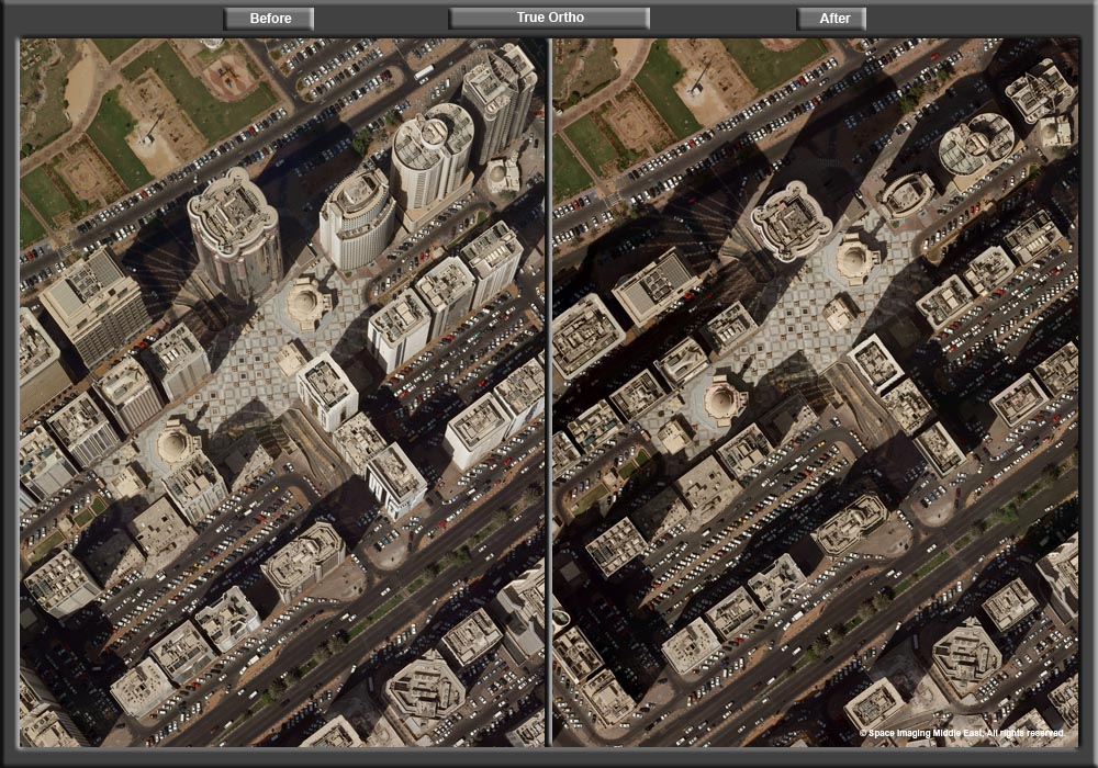TerraPhoto-ohjelma, joka tukee pisteiden luokittelua 27 rakennusten vektorointia. Kuvio 11. Maanpintaortokuva tosiortokuva. (spaceimagingme 2011.