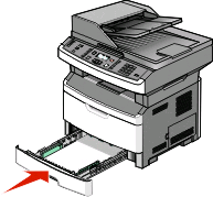 Aseta lokero tulostimeen.