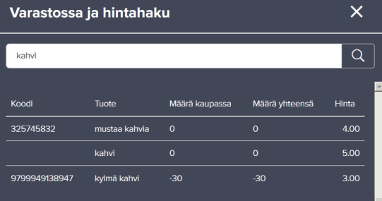 Sulje päivä sulkee kyseisen päivän kassan ja antaa ikkunan, jossa suoritetaan käteisen yhteenlasku 6. X-raportti antaa yhteenvedon päivän kaikista tapahtumista 7.