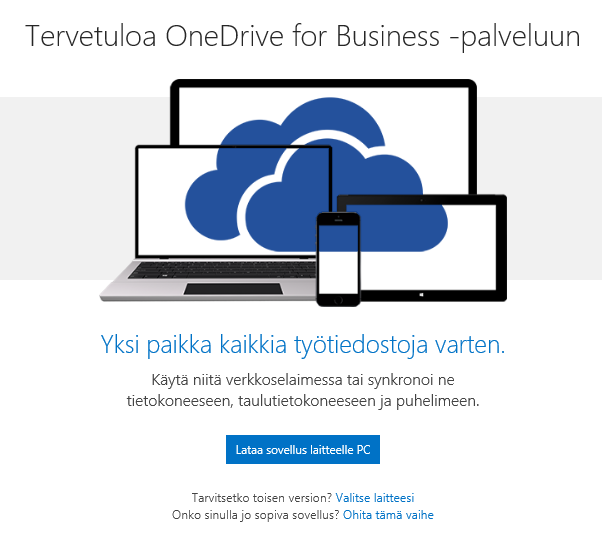 LOPPUKÄYTTÄJÄOHJE 18 (41) 6 OneDrive for Business OneDrive for Business on henkilökohtainen työkäyttöön tarkoitettu pilvitila, jonne voit tallentaa tiedostoja.