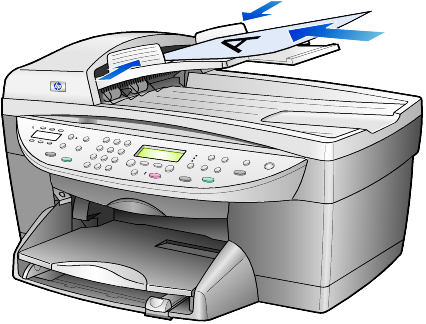 osa 3 alkuperäiskappaleiden syöttäminen automaattiseen asiakirjansyöttölaitteeseen HP OfficeJet -laitteessa on automaattinen asiakirjansyöttölaite, jolla voi syöttää enintään 35 alkuperäiskappaletta,