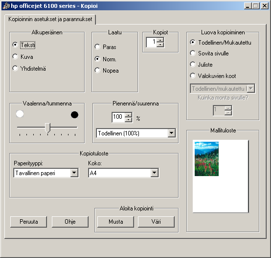 osa 1 ohje Valintaikkunoiden ohjeet (vain Windows) kuvaus Windows: Kun napsautat valintaikkunassa olevaa Ohje-painiketta, näyttöön tulee