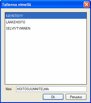 Tallenna OMA HAKU YLE-lomakkeelle seuraavasti: - Valitse Yle-lomakkeen