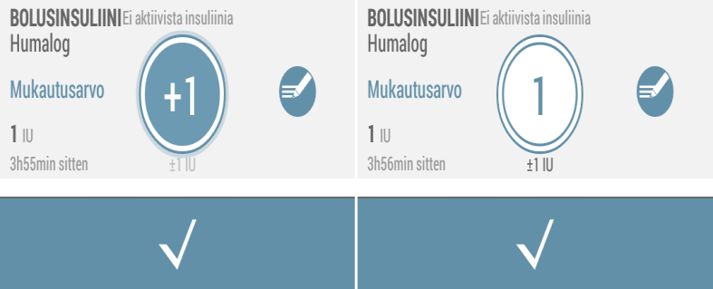 3.4.1.3 Bolusinsuliinin lisääminen Voit lisätä ottamasi bolusinsuliinin otsikon Bolusinsuliini alla samalla tavoin kuin hiilihydraatit.