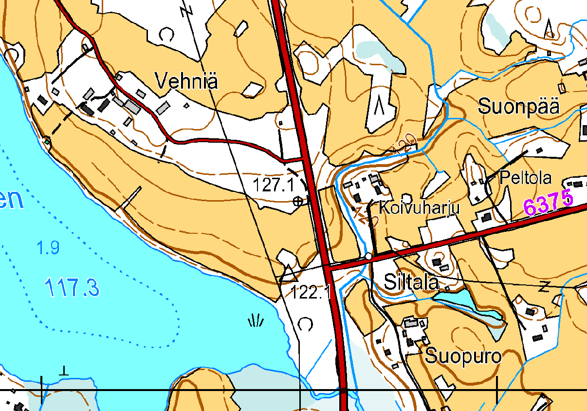 14 LIITE Vanhan Laukaantien käytöstä pois jäänyt osa valtatien 4 ja Vehniän kylätien risteuksen eteläpuolella on merkitty alla olevaan karttaa