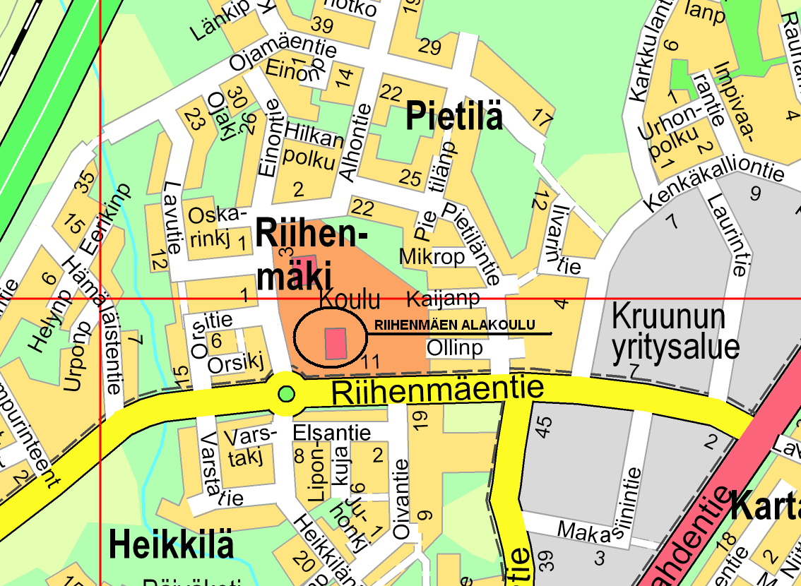 TOIMITILAT Riihenmäen yhtenäiskoulu Sivistyspalvelut/ Pekka Lintonen, Janne Mäkinen Aikataulu: Rakentamisen aloitus 11/2015 Budjetti: 15 300 000 Nykyisen koulurakennuksen yhteyteen rakennetaan