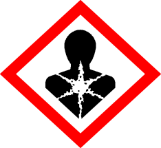CLP:n mukaiset varoitusmerkit GHS05 Symboli: Syöpyminen Syövyttävyys (iho, metallit), Vakava silmävaurio GHS01 Symboli: Räjähtävä pommi Räjähteet, Itsereaktiiviset kemikaalit, Orgaaniset peroksidit