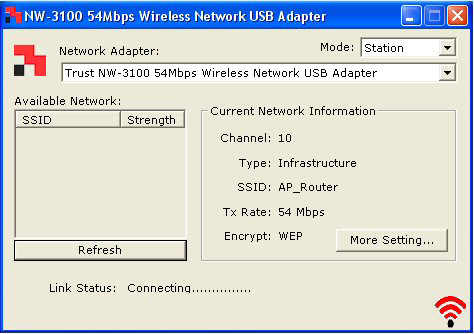 Jos näkyviin tulee varoitus Wireless Zero Configuration: Valitse Kyllä (Yes). 7 Windows XP langattoman verkon hallinto (Wireless Zero Configuration) ei ole käytössä.