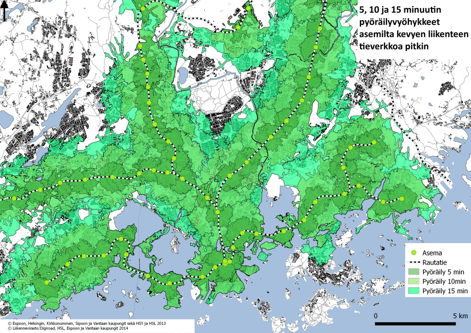 Pyörällä 5, 10 tai 15 minuuttia