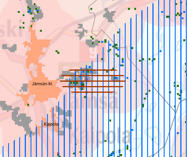 3) Vapaa-ajan asumisen tihentyminä tässä tarkastelussa huomioidaan ne YKR-ruudut (250x250 m), joissa on vähintään 3 loma-asuntoa. 4) Ne vyöhykkeet, missä em.