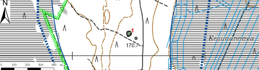 Suurin osa alueista on pieniä kotitarveottoalueita ja kunnostustarpeeltaan vähäisiä. Alue 3 on metsittymässä (kuva 40). Kuva 139.
