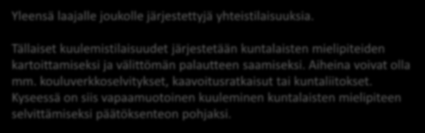 Yleisötilaisuudet ja seminaarit osallistua Esim sote-palvelualueelta: Sote-uudistus Edunvalvontavaltuutus -tilaisuus Kelan etuudet -tilaisuus Senioripuisto -hanke Hyvinvointikampus -hanke uusi