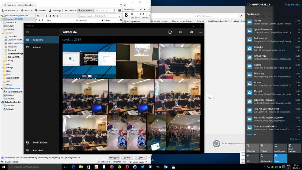 Työpöytä Yhdistelmä 7:aa ja 8:aa Windows 10