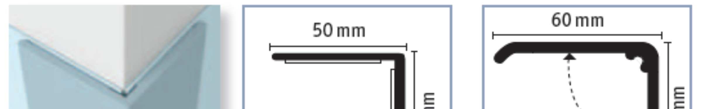 6. Tarvikkeet PVC-yläreunalista, jäykkä SOLID PVC CAP 32 mm x 4.5 mm (ulkomitat) x 2.