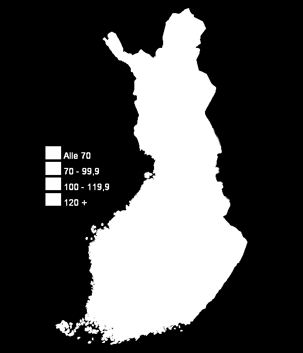 40 vuotta Huono-osaisuus kunnittain Huono-osaisuusindeksi Toimeentulotuen, asumistuen ja