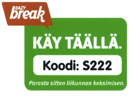 Eazybreak-tarrasta asiakkaasi tietää että voi maksaa mobiilisetelillä liikuntapaikkasi toimipaikkakoodin Asiakas löytää tiedon myös