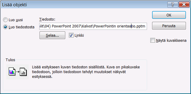 Linkitykset Linkitys on tiedonsiirtoa esityksestä toiseen tai ohjelmasta (tiedostosta) toiseen.