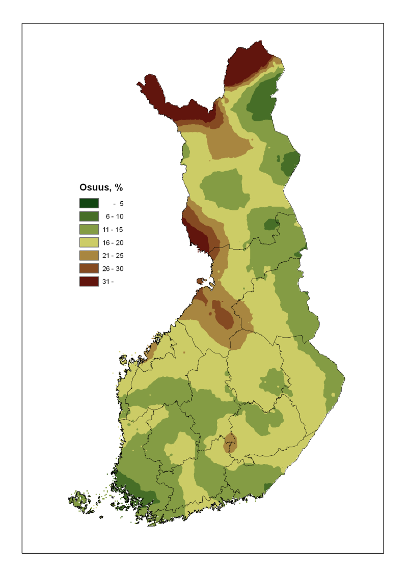 Hieskoivuvarat ja käyttö Runsaimmin hieskoivikoita on Pohjois-Pohjanmaan eteläosan ojitusalueilla ja Länsi-Lapissa, missä niiden osuus metsämaasta on noin 20 %* Vuonna 2011 koivukuitupuuta hakattiin