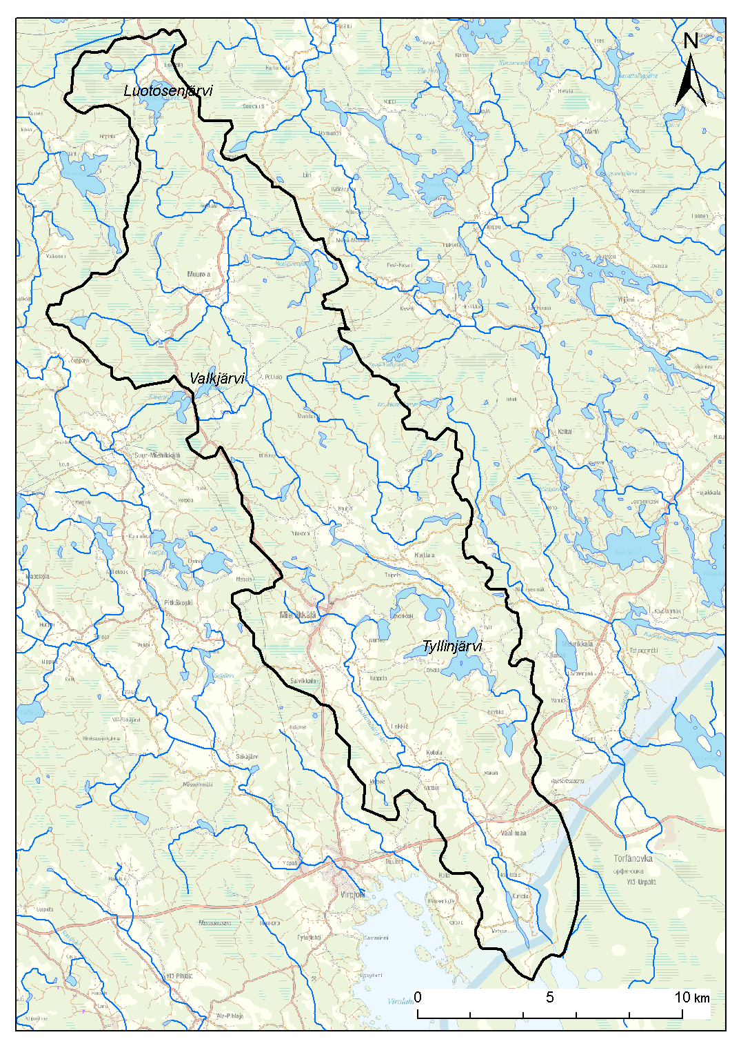 Valuma-alueen perusteella voidaan karkeasti arvioida ylivirtaaman suuruutta.