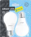 lm, 5W vakio 6 lm, 7W 3 Airam ledlampor -PACK Delux TYYNYSETTI sis.