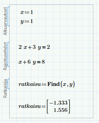 4. Ratkaise ratkaisulohkolla seuraava yhtälöryhmä.
