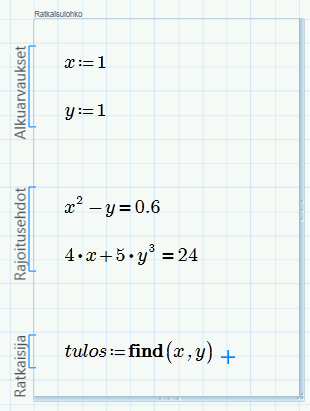 4. Määrittele tulos, joka saa ratkaisijafunktion find laskemat arvot.