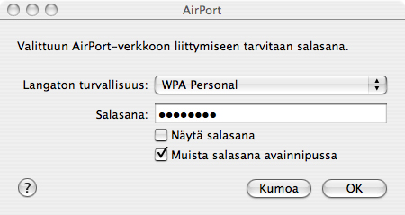 11. Langattoman yhteyden asetukset / Mac OS x 11.1 WLAN yhteys sisäänrakennetulla AirPort:lla 7. Valitse TCP/IP -välilehti. 8. Valitse Määrittele IPv4 -kohtaan Käyttäen DHCP:tä. 1. Avaa Omenavalikosta Järjestelmäasetukset.