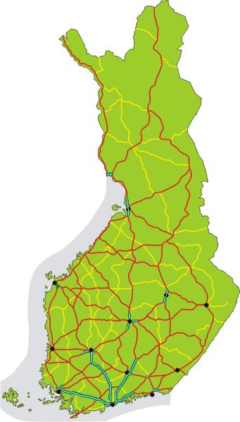 Suomen yleiset tie- ja rataverkot Tieverkon pituus n.
