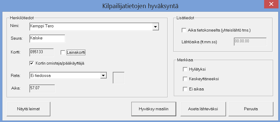 - Tallenna automaattisesti: 3 minuutissa - suomi - Lajittele radan henkilöt jokaisen kortin jälkeen Painetaan Hyväksy nappia. Laita yksi EMIT-kortti lukijaan, ja varmista, että se reagoi.