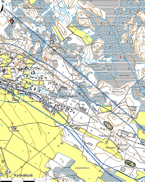 Pitkäkankaan pohjavesialueelta (kuva 417) kartoitettiin kolme soranottoaluetta. Kaksi soranottoalueista on kunnostustarpeeltaan vähäisiä.