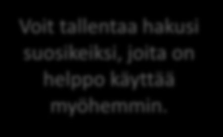 15 Löydä kiinnostavat kohteet Voit tallentaa hakusi