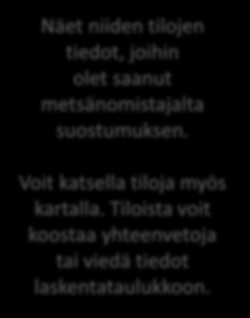 Voit katsella tiloja myös kartalla.