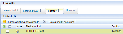 Ostoreskontra Supplier Portal toimittajaportaali -ohje Sivu 11 / 15 3. Paina Lataa asiakirja palvelimelle painiketta 4.