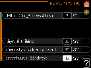 Piirrä valikossa 5.2.3 kytkentä siten, että kuvaan tulee vaihtoventtiili, jäähdytys- ja lämmitystoiminto. Lämpötilaerot asetetaan kuvan mukaisiksi.