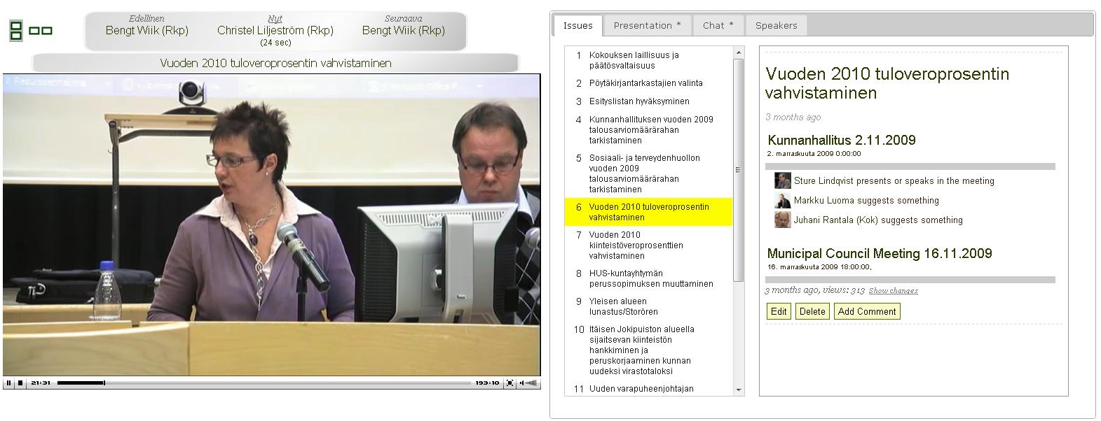 3 / 10 Toimintasuunnitelman ja talousarvion toteutuminen Verkkojulkaisu ja valtuustokokousten kuvaus Liitto julkaisi vuoden 2009 alussa oman verkkopalvelunsa, www.mirule.org.