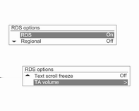 Infotainment-järjestelmä 119 Katso RDS-lähetystietoja Paina RDS-lähetystä vastaanotettaessa TIEDOT [INFO]-painiketta tarkistaaksesi, että RDS-tietoja vastaanotetaan.